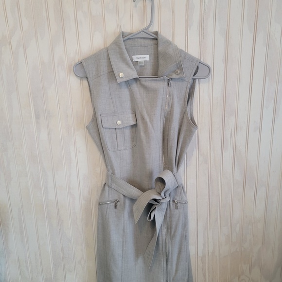 Calvin Klein Gray Zip & Tie Dress 6 - Picture 3 of 5